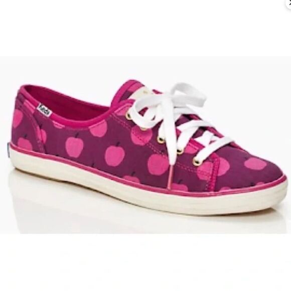 Kate Spade Pink Apple Print Sneakers - Picture 1 of 8